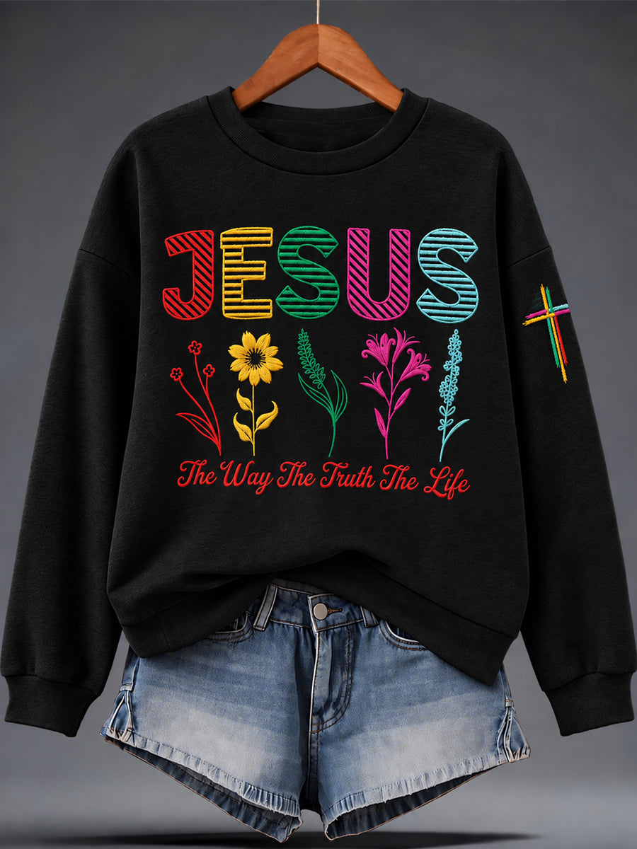 Women's Faith Print Casual Sweatshirt