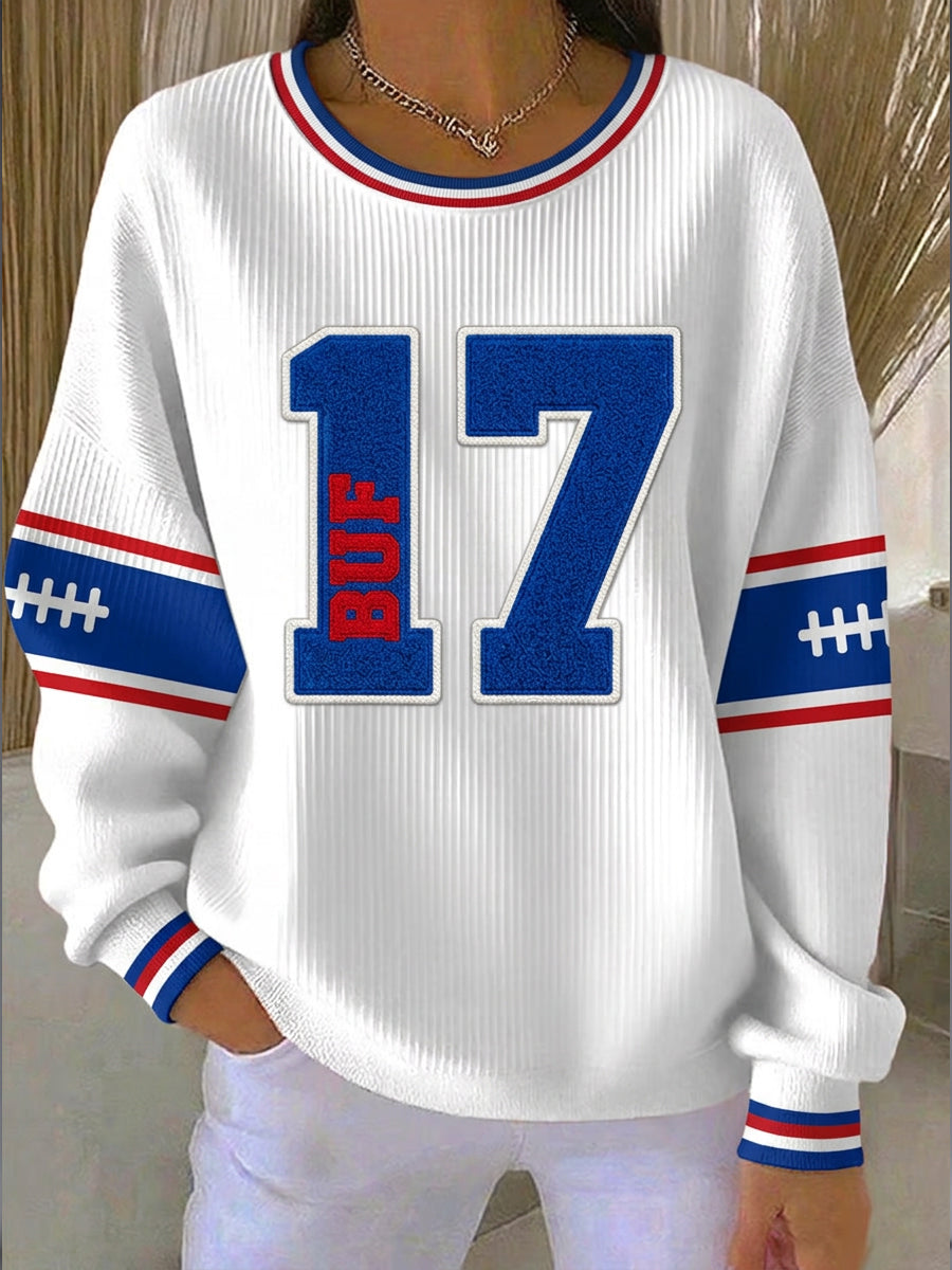Women's Football Lover Blue&Red Art Printed Sweatshirt