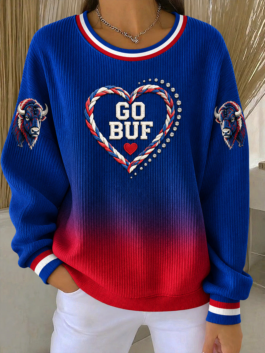 Women's Football Lover Blue&Red Art Printed Sweatshirt