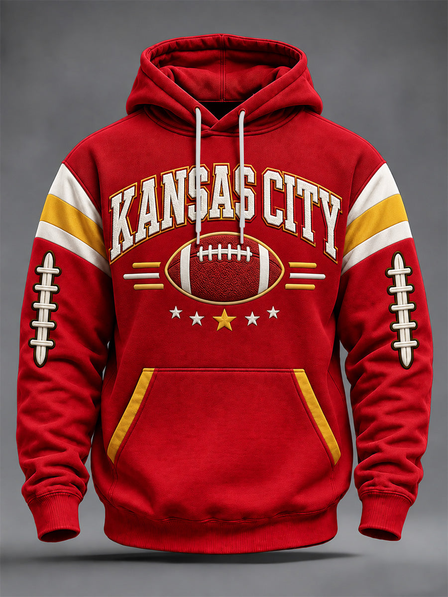 Men's Football Gameday Gift For Football Fans Oversized Drop-Shoulder Hoodie With Pockets