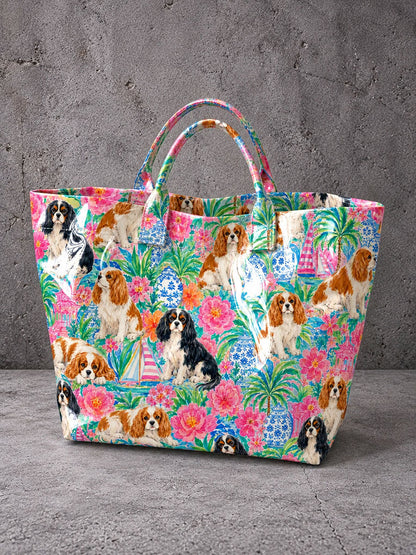 Women's Dog-Print Tote Bag