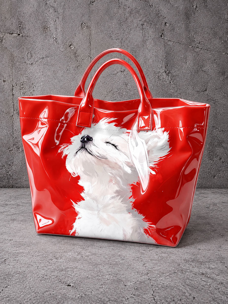 Women's Dog-Print Tote Bag