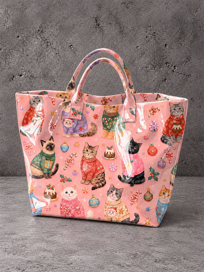Women's Cat-Print Handbag