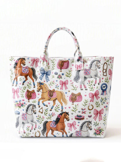 Women's Horse-Print Tote Bag