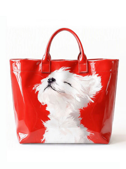 Women's Dog-Print Tote Bag
