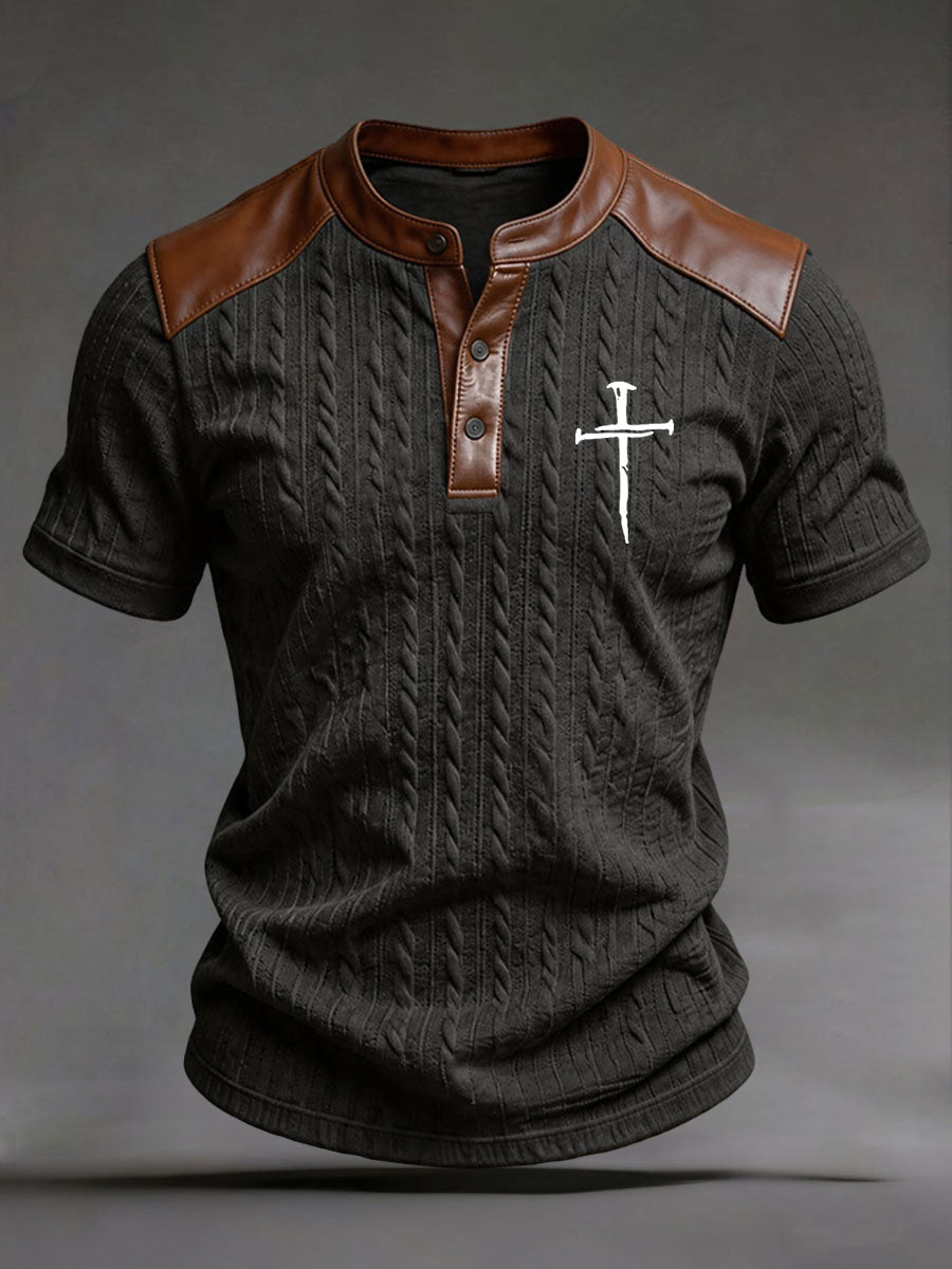 Men's Cross Print Casual T-Shirt