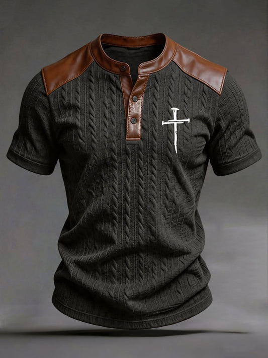 Men's Cross Print Casual T-Shirt