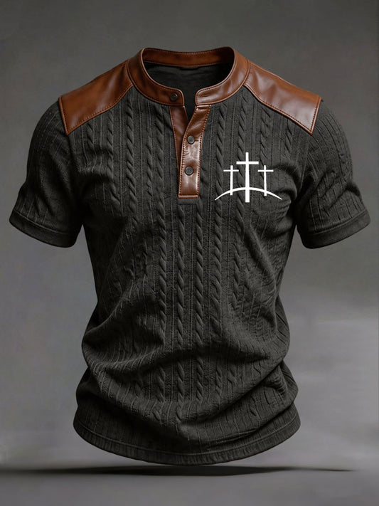 Men's Cross Print Casual T-Shirt