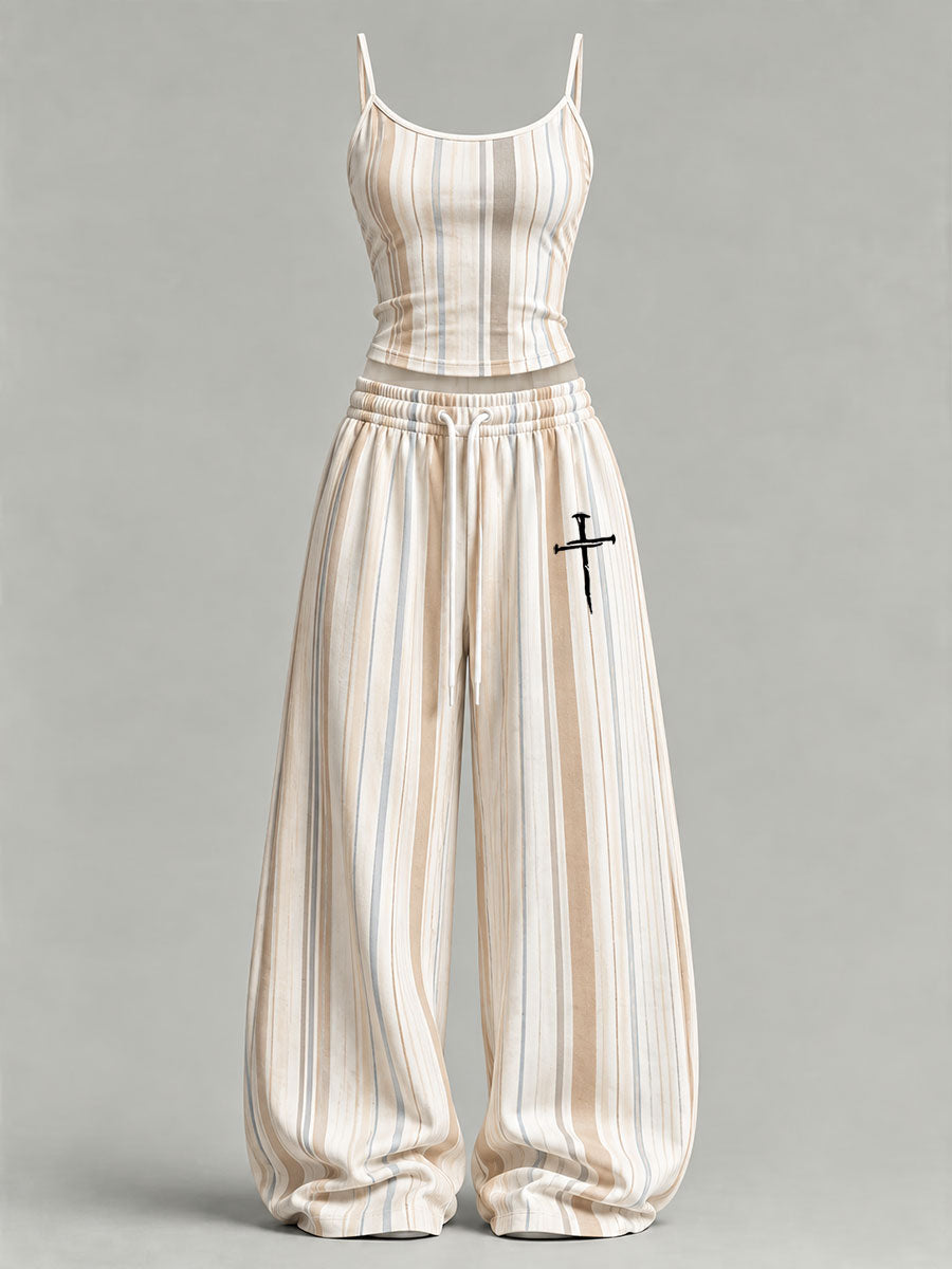 Women's Cross Print Casual Set