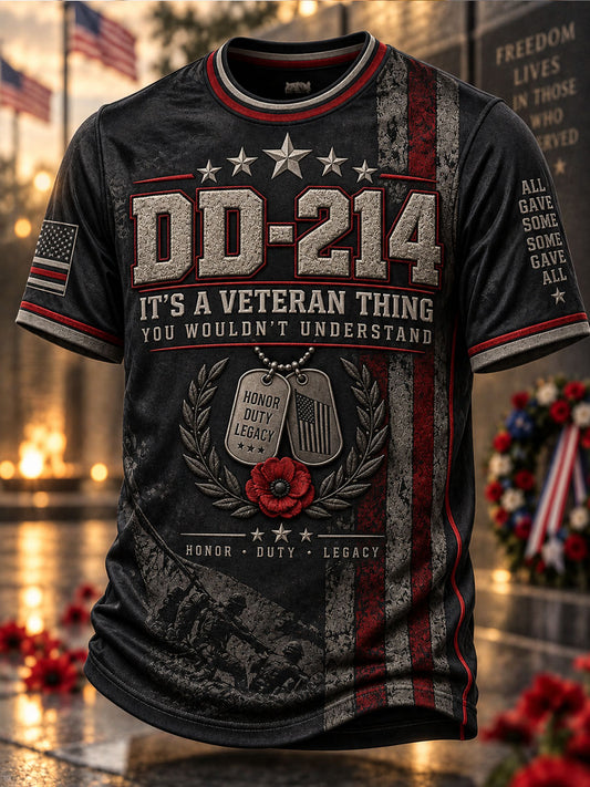 Men's Veterans Day Print Casual T-Shirt