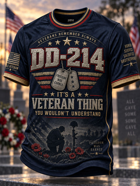 Men's Veterans Day Print Casual T-Shirt