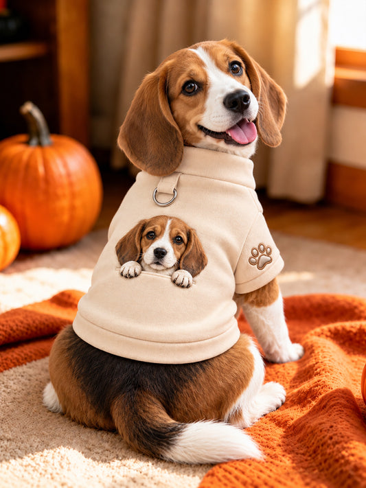 Cute Beagle Print Dog Short-Sleeve Shirt (with D-ring)
