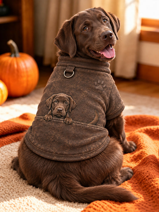 Cute Chocolate Labrador Retriever Print Dog Short-Sleeve Shirt (with D-ring)