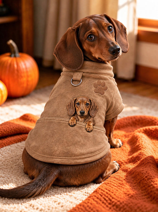 Cute Dachshund Print Dog Short-Sleeve Shirt (with D-ring)