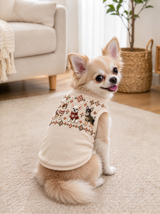 Chihuahua Pattern Design Pet Sleeveless Vest