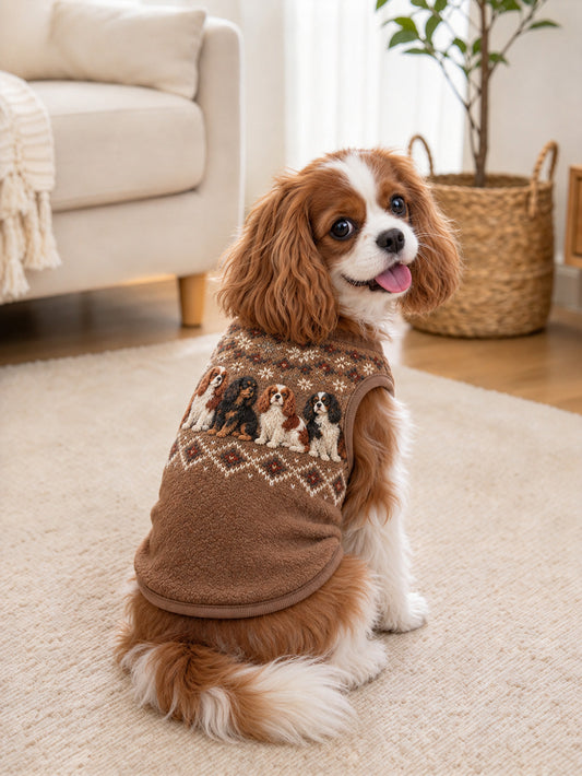 Cavalier King Charles Spaniel Pattern Design Pet Sleeveless Vest