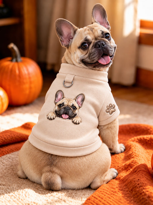 Cute French Bulldog Print Dog Short-Sleeve Shirt (with D-ring)