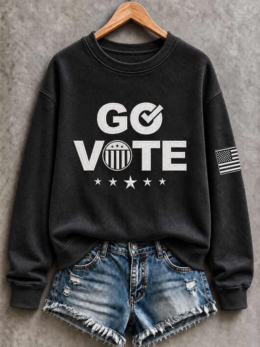 Women's Vote Print Casual Regular Sweatshirt