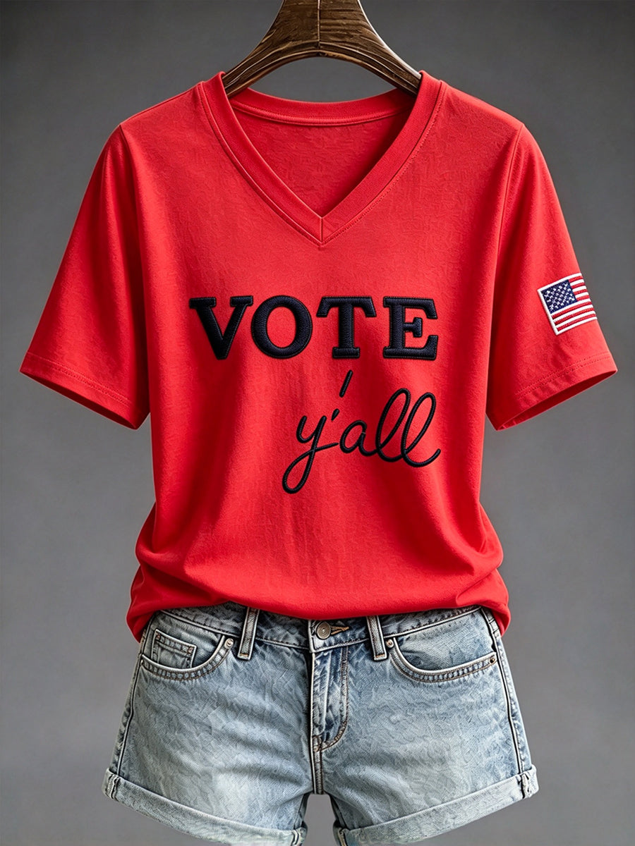 Women's VOTE Print Casual T-shirt