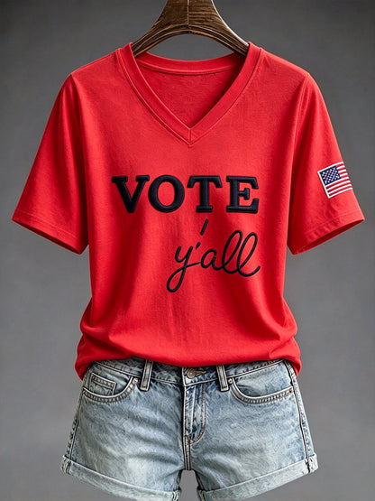 Women's VOTE Print Casual T-shirt