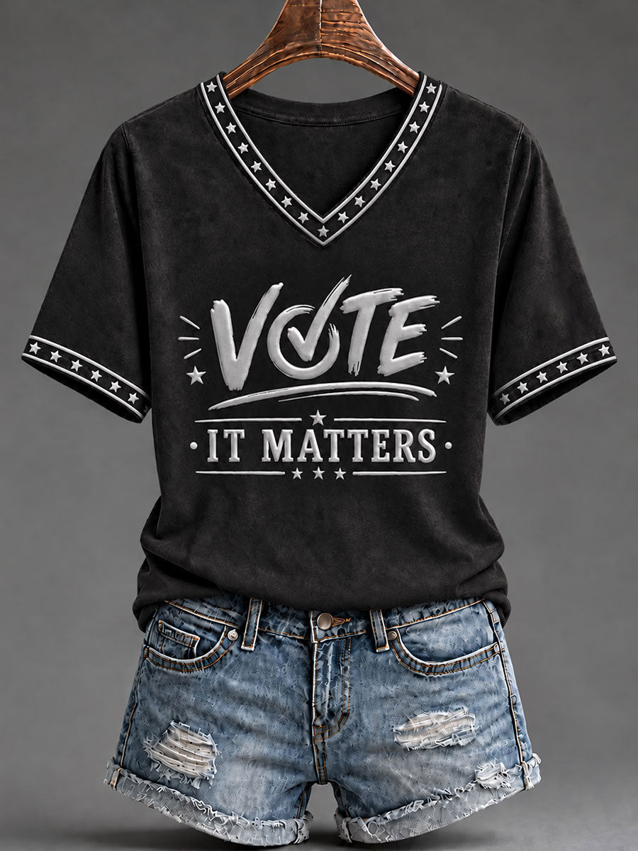 Women's Vote Print Casual Short-Sleeved T-Shirt