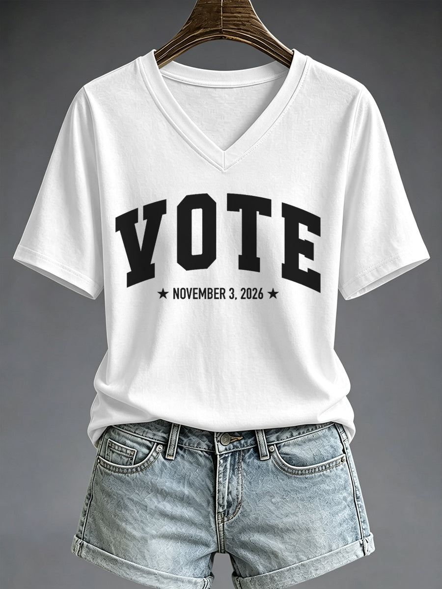 Women's VOTE Print Casual T-shirt