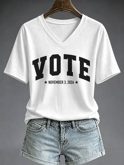 Women's VOTE Print Casual T-shirt