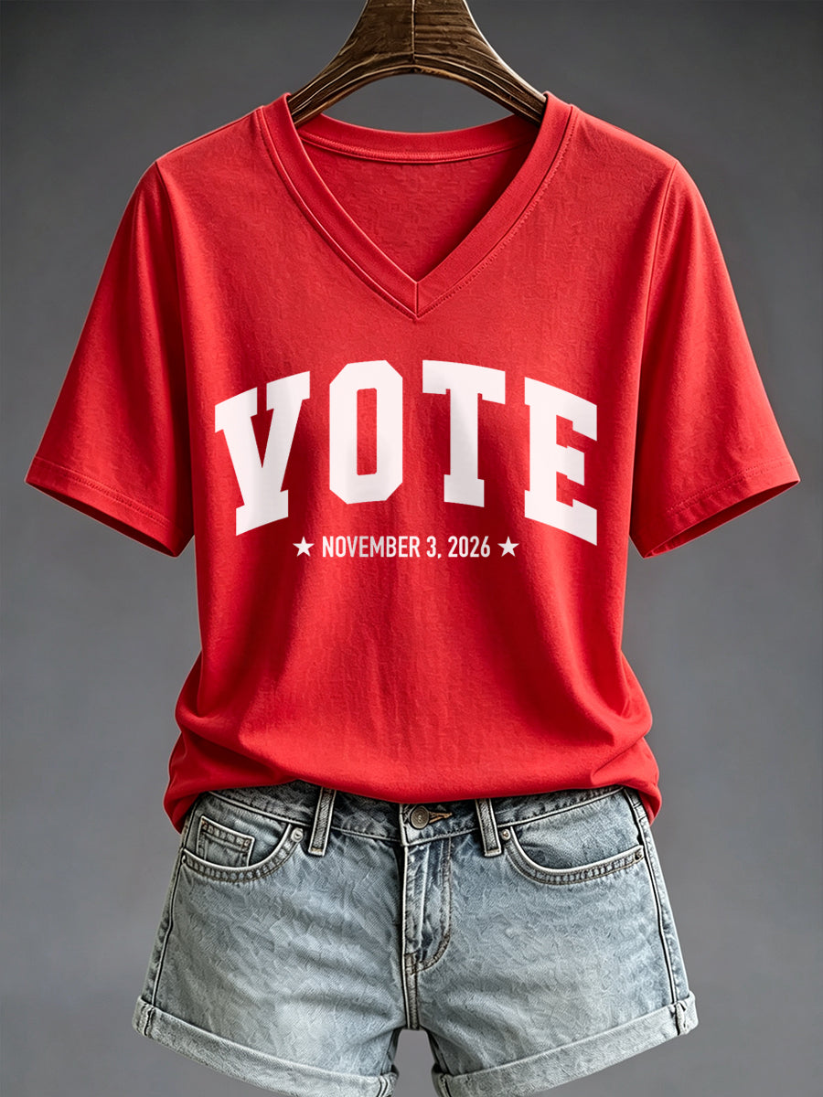Women's VOTE Print Casual T-shirt
