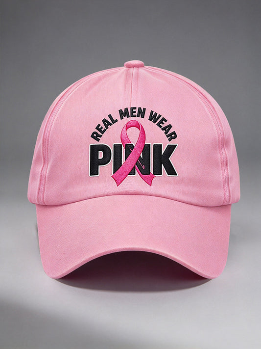 Unisex  Breast Cancer Awareness Real Men Wear Pink Hat
