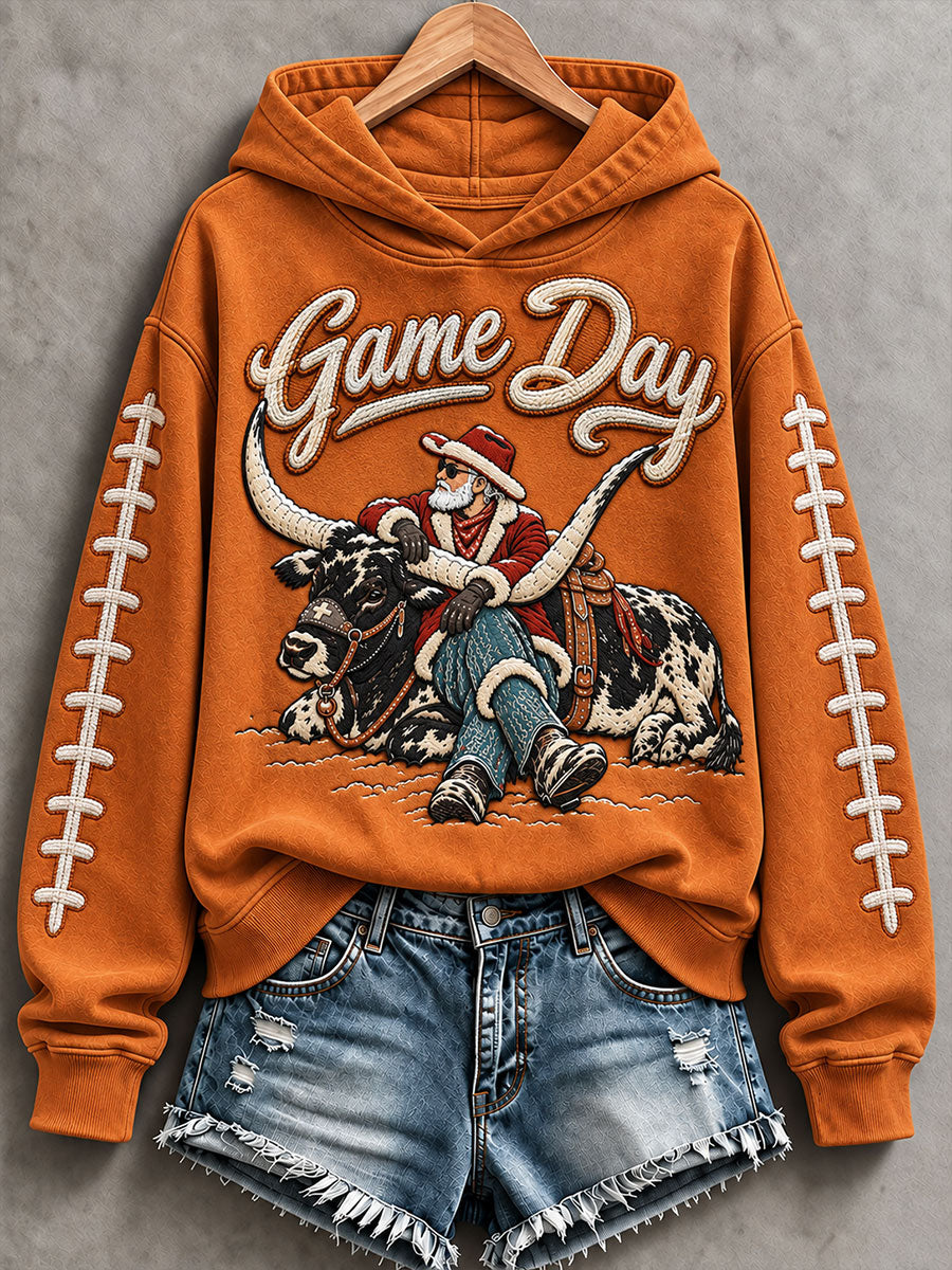 Women's Football Game Day Christmas Fun Print Regular Sweatshirt
