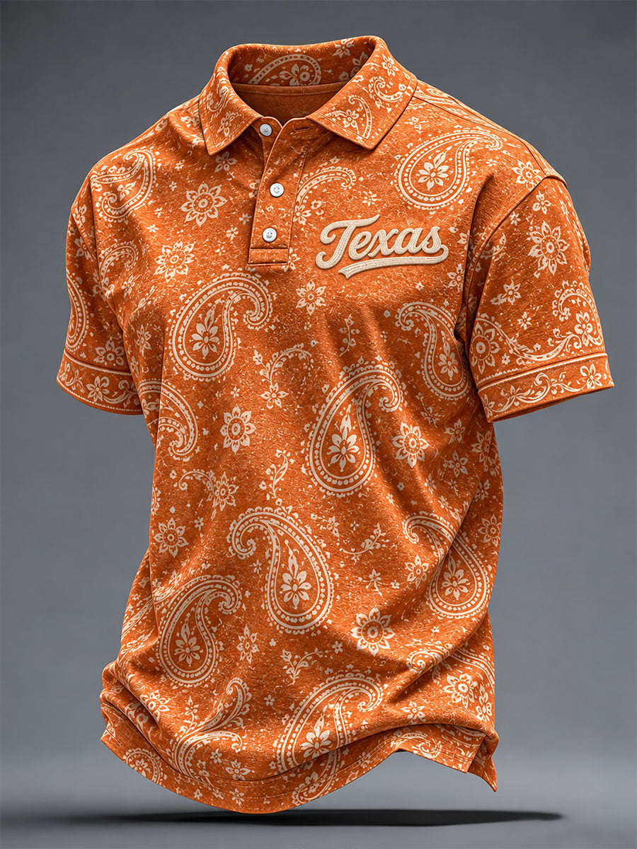 Men's Football Game Day Print Polo Shirt