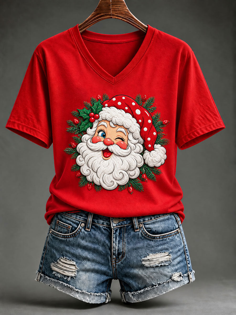 Women's Christmas Santa Claus Short-Sleeved T-Shirt