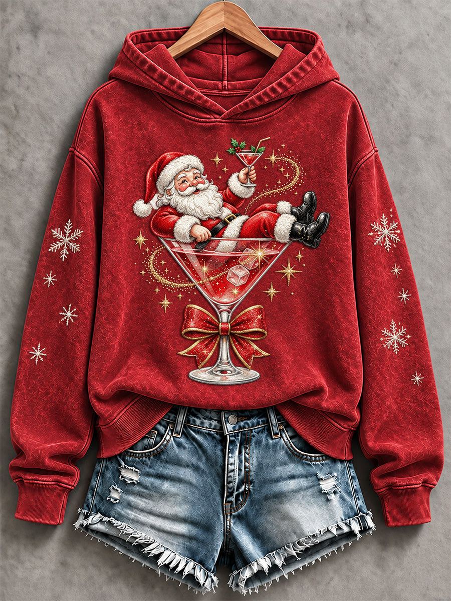 Women's Christmas Santa Print Sweatshirt