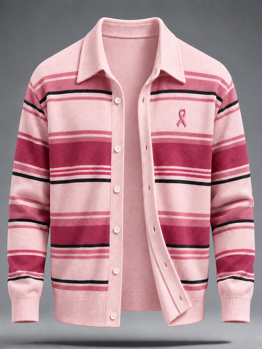 Men's Breast Cancer Awareness Real Men Wear Pink Imitation Wool Sweater
