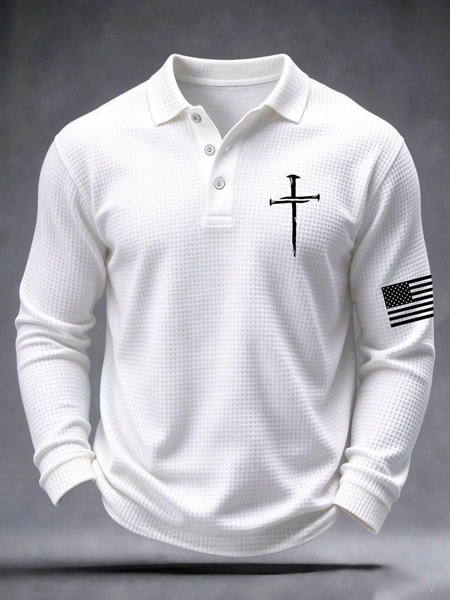 Men's Christian Art Cross Waffle Top