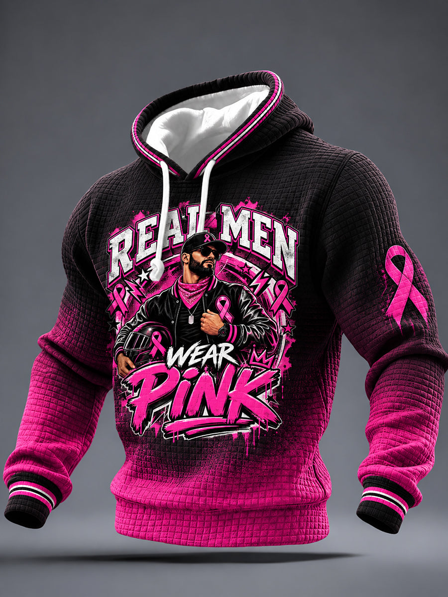 Men's Breast Cancer Awareness Real Men Wear Pink Hoodie