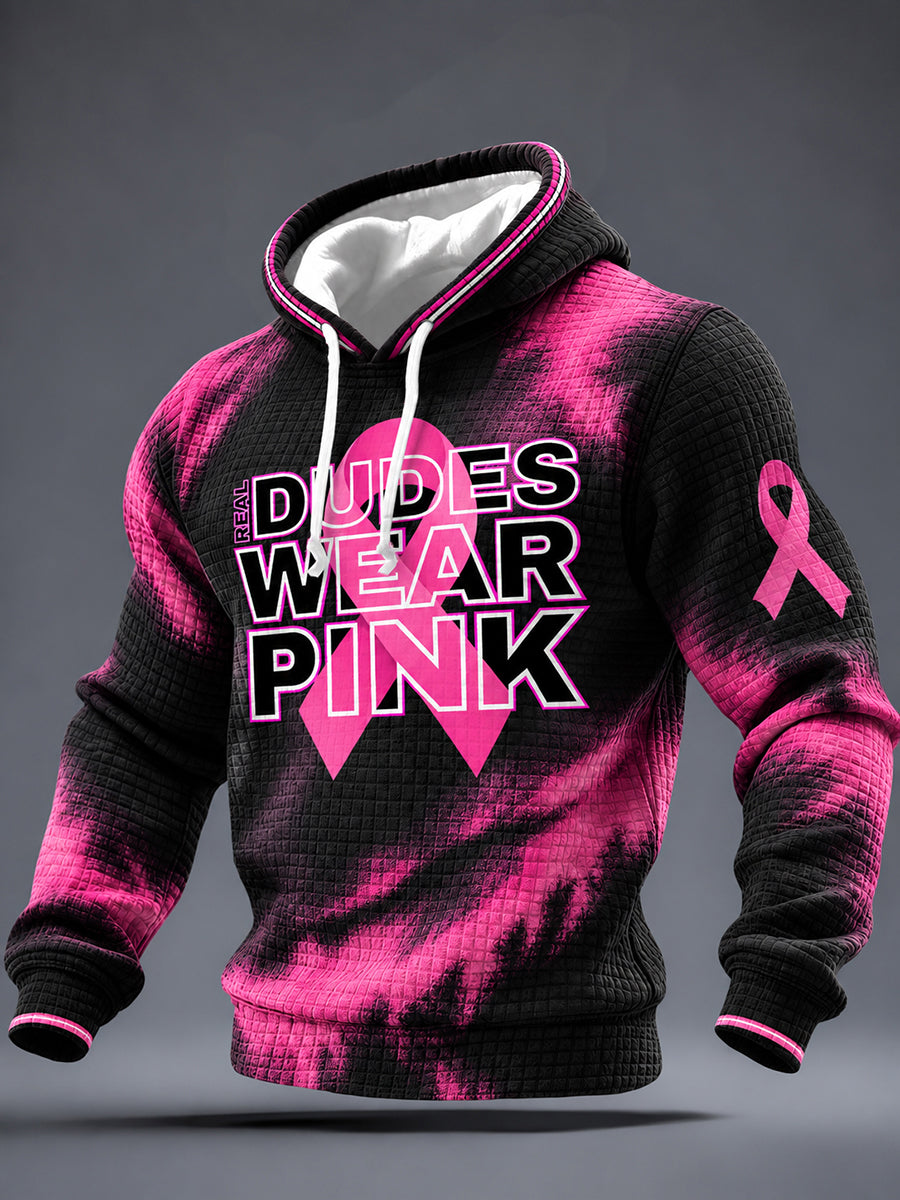 Men's Breast Cancer Awareness Real Men Wear Pink Hoodie