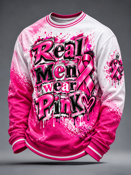 Men's Breast Cancer Awareness Real Men Wear Pink Sweatshirt