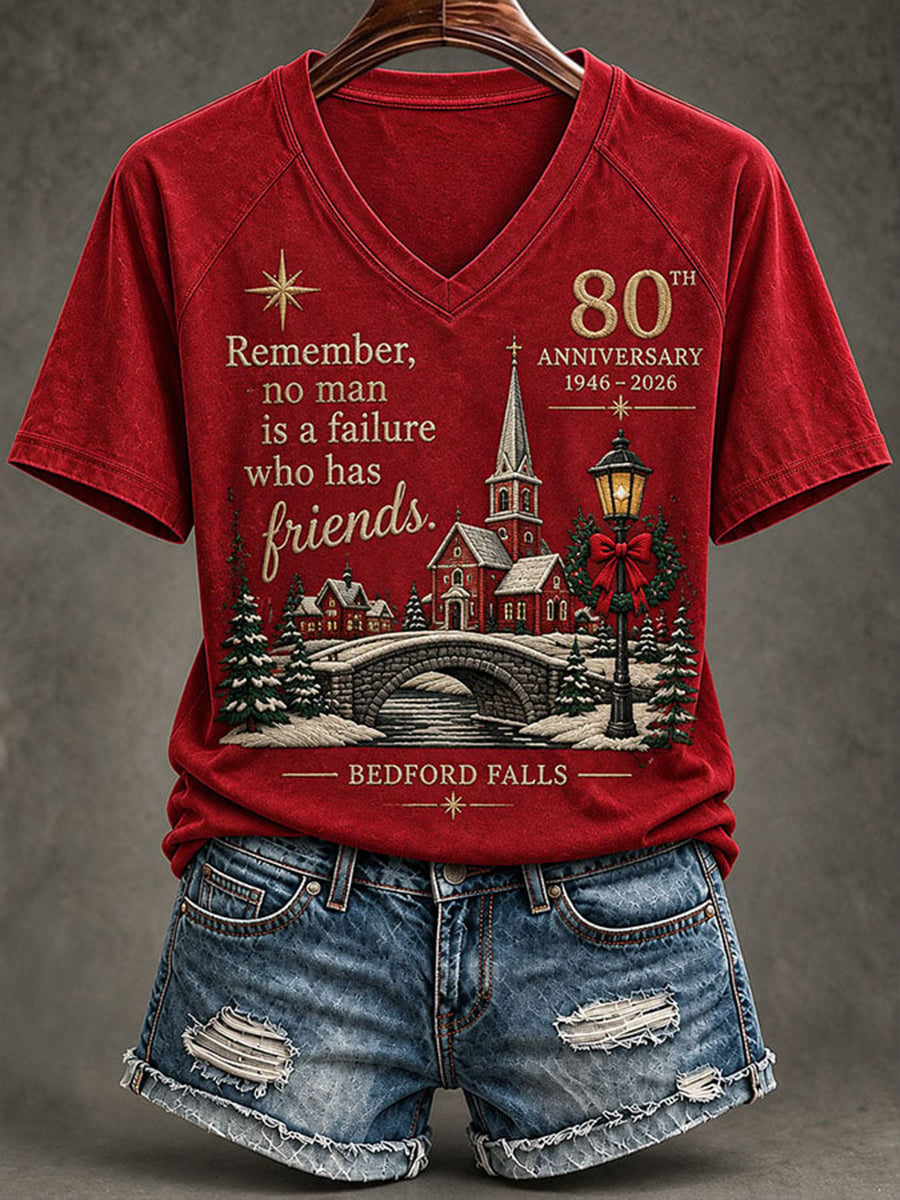 Women's Christmas V-neck T-shirt