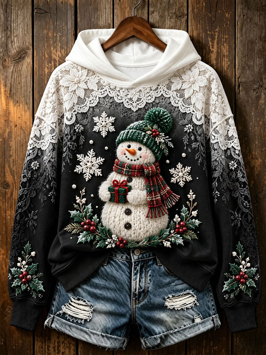 Women's Christmas Winter Snowman Regular Sweatshirt