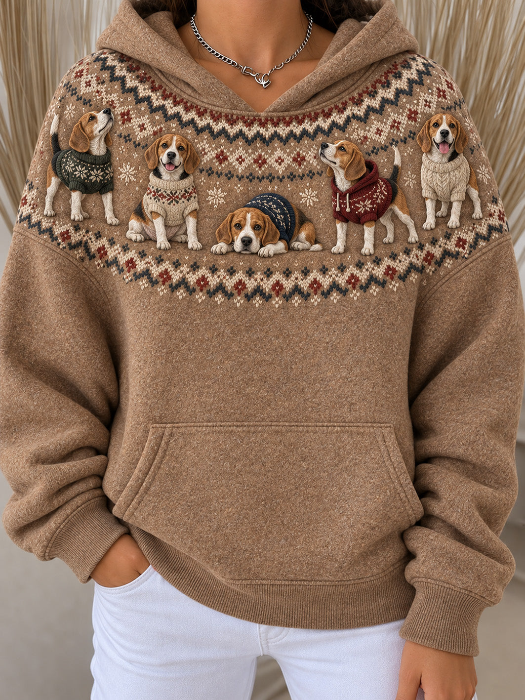 Women's Beagle Dogs Pattern Design Casual Hoodie