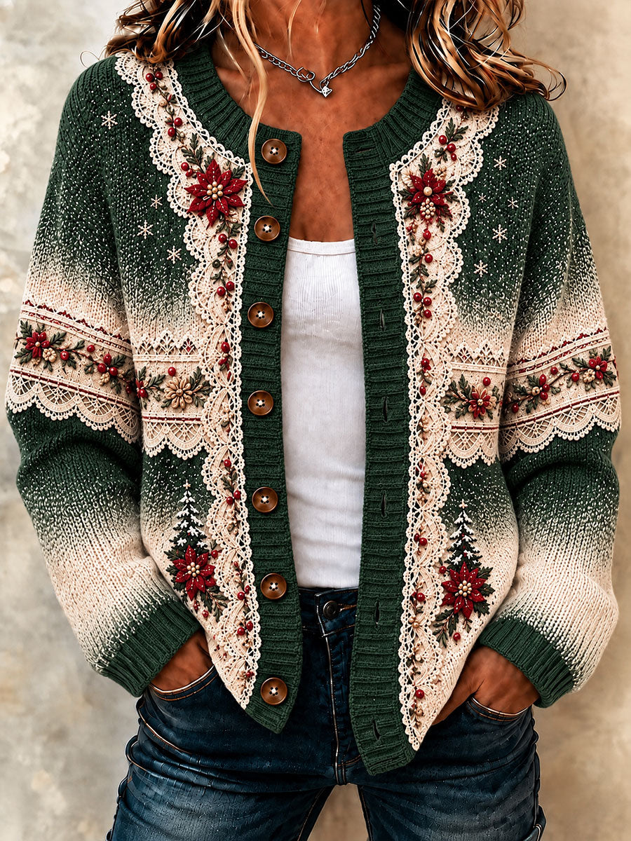 Women’s Christmas Print Casual Cardigan