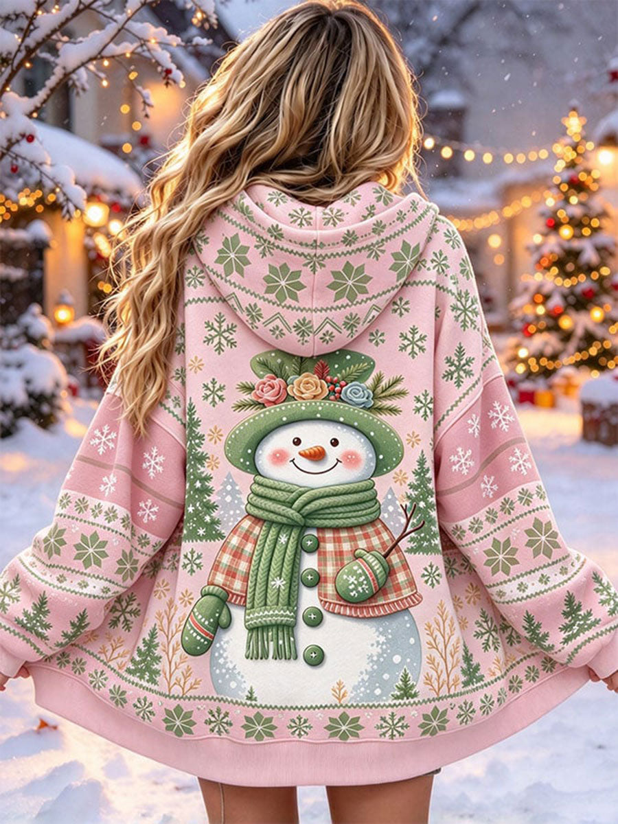 Women's Christmas Print Casual Hoodie