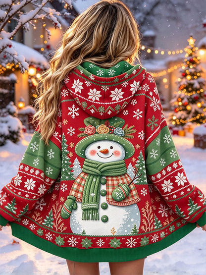 Women's Christmas Print Casual Hoodie