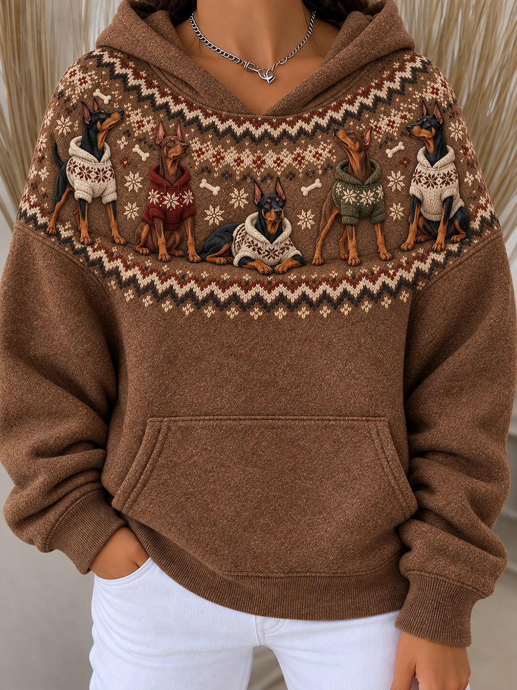 Women's Doberman Pinscher Dogs Pattern Causal Hoodie