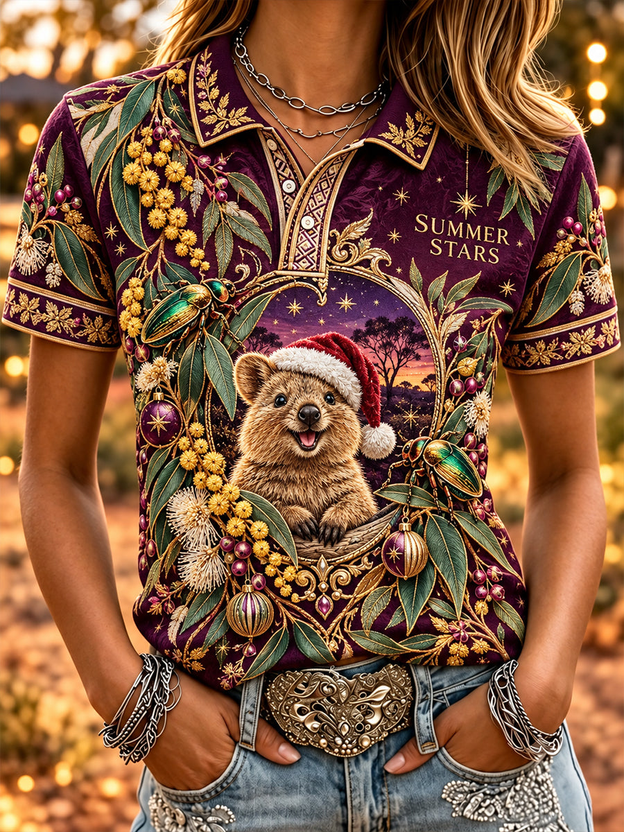 Women's Australia Christmas Polo T-Shirt