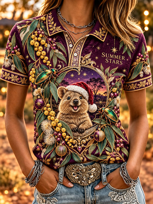 Women's Australia Christmas Polo T-Shirt