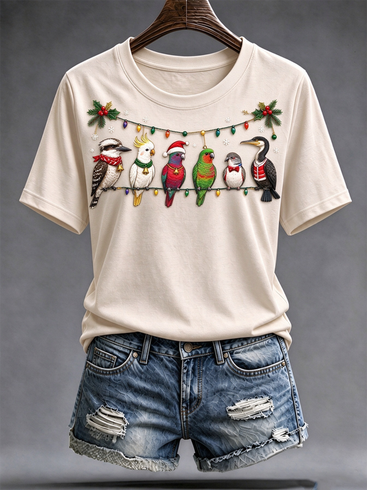 Women's Australian Christmas printed short-sleeved T-shirt