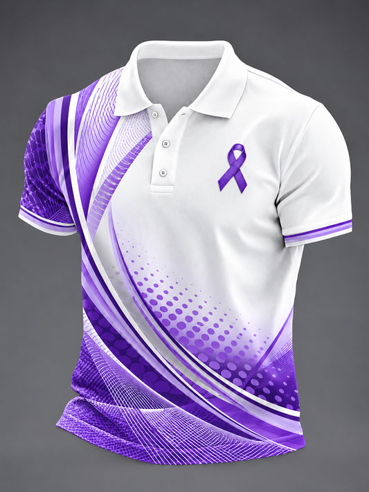 Men's Alzheimer's Awareness Print Short Sleeve Shirt