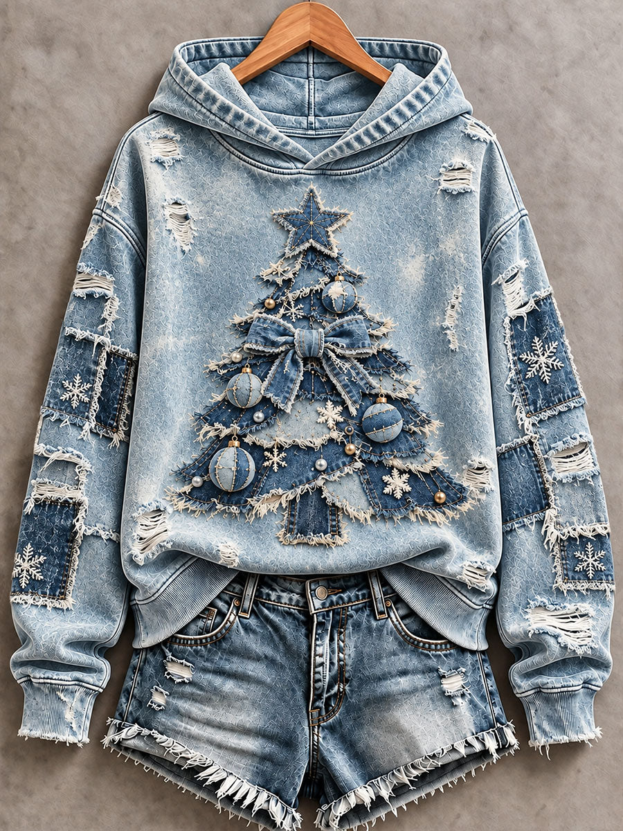 Women's Christmas Tree Print Hoodie